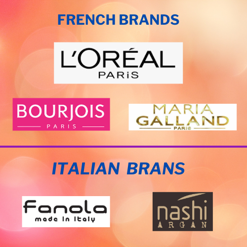 French and Italian beauty products