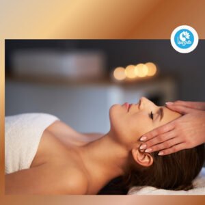 A woman receiving a soothing therapeutic massage at Heya Spa